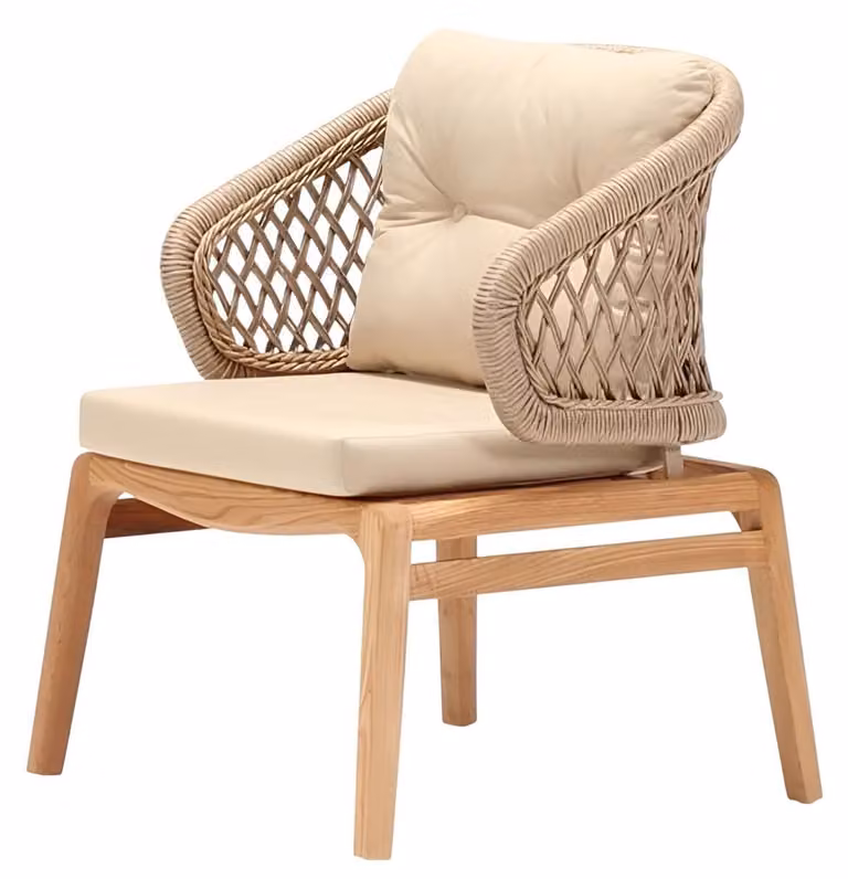 Sedia moderna, sedia da giardino, mobili da giardino, mobili di alta qualità, color beige