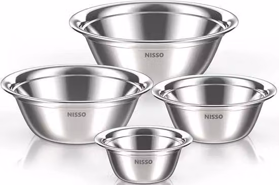 Set di contenitori per stoccaggio alimentare Nisso in acciaio inossidabile color argento, impilabili, lavabili in lavastoviglie e adatti al congelatore