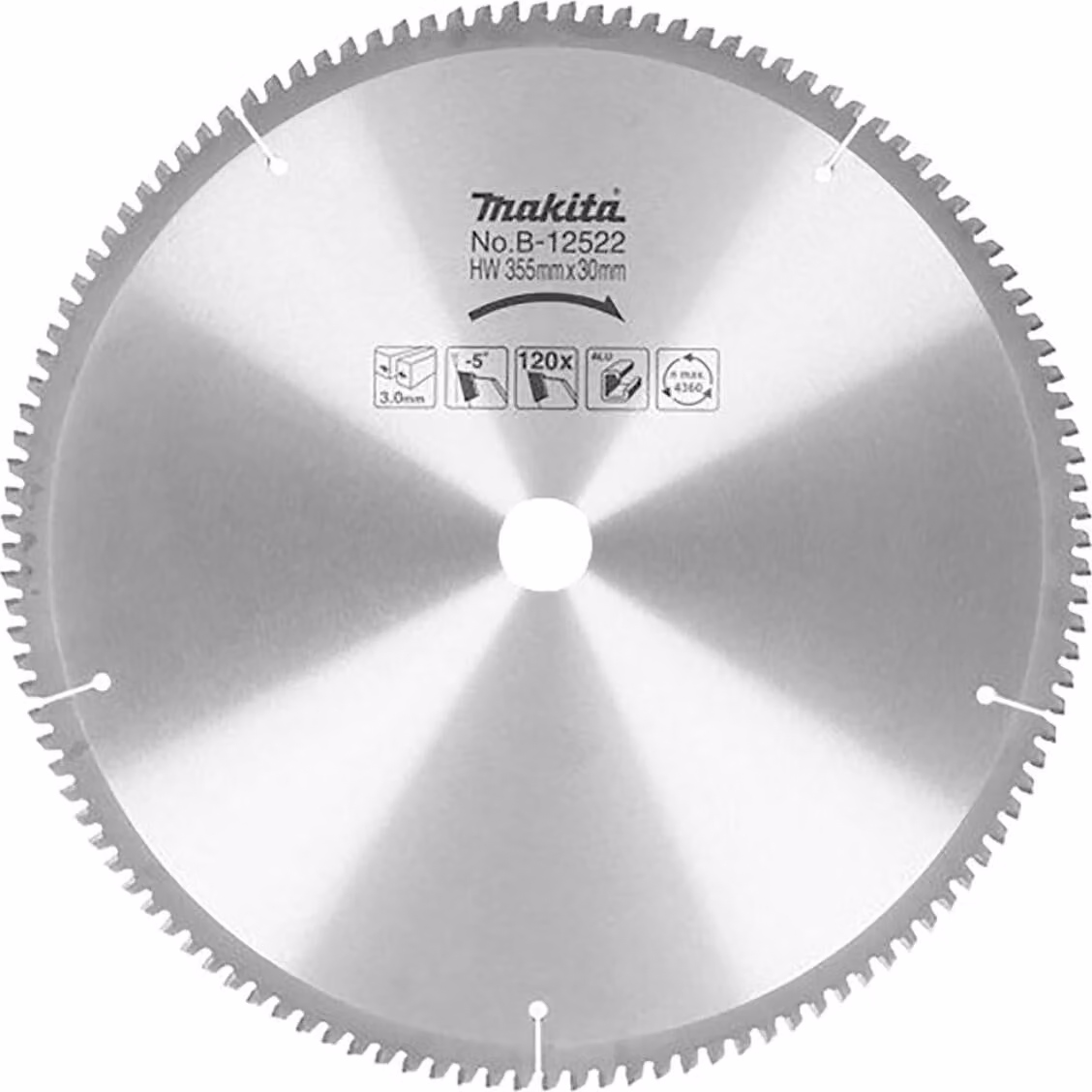 Lama Makita in alluminio 355 x 30 mm - 120 denti