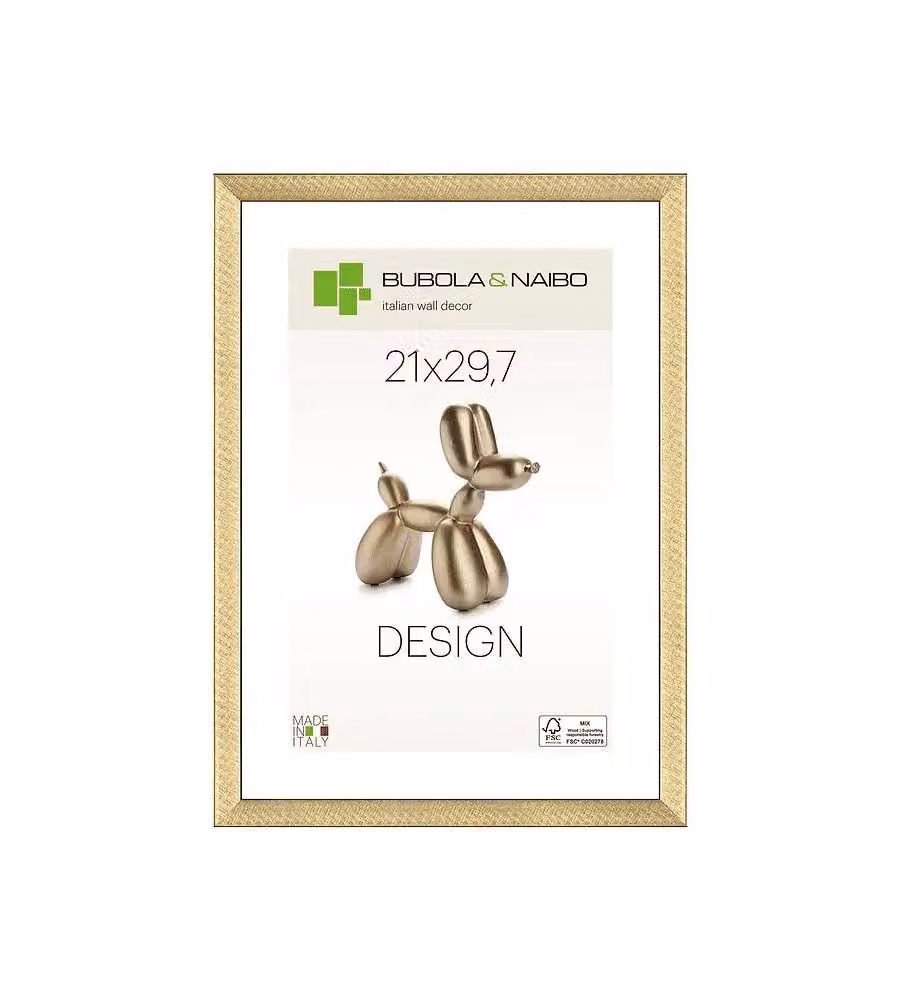 Bubola & Naibo Cornice in Legno Oro 21x29,7 cm per Foto DIN A4