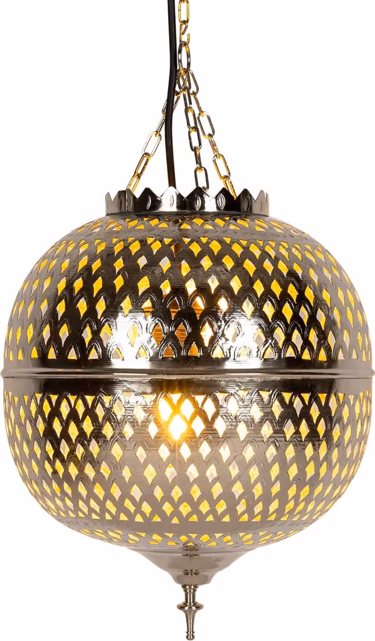 Orientale Marocchina Plafoniera Lampada Sospensione Argento