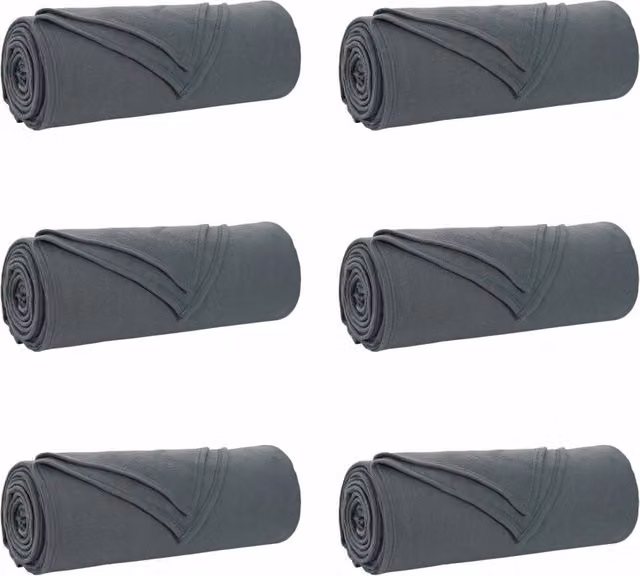 Coperte da Pile 6 pz Grigio scuro 350 x 270 cm Panno