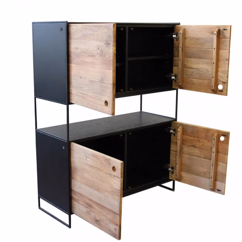 Mobile madia Anselm Cosma in legno di pino marrone per soggiorno e sala da pranzo L: 100 cm, P: 40 cm, H: 131 cm – 3