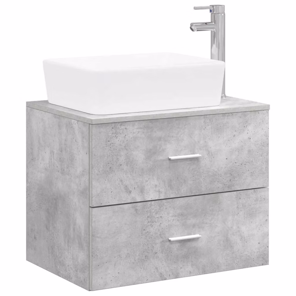 Mobile lavabo moderno vidaXL in MDF grigio opaco con cassetti interni e ante – 2