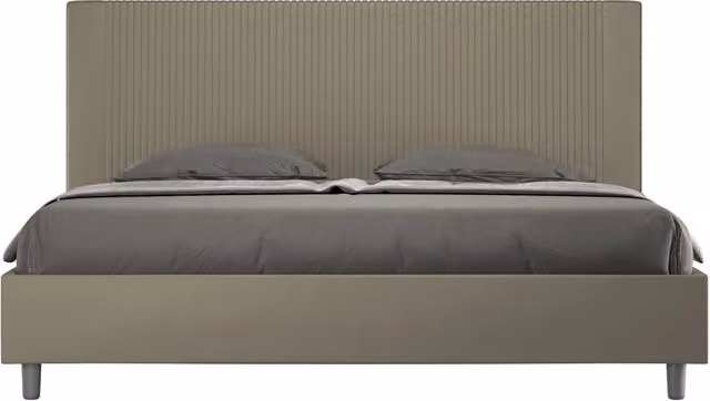 BS COM Letto matrimoniale king size senza rete imbottito 190x200 similpelle cappuccino