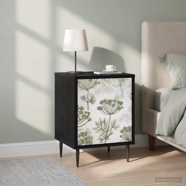 Set di 2 Armadi da Notte vidaXL GOTHA in Rovere e Nero L/P/H: 36 x 33 x 51 cm
