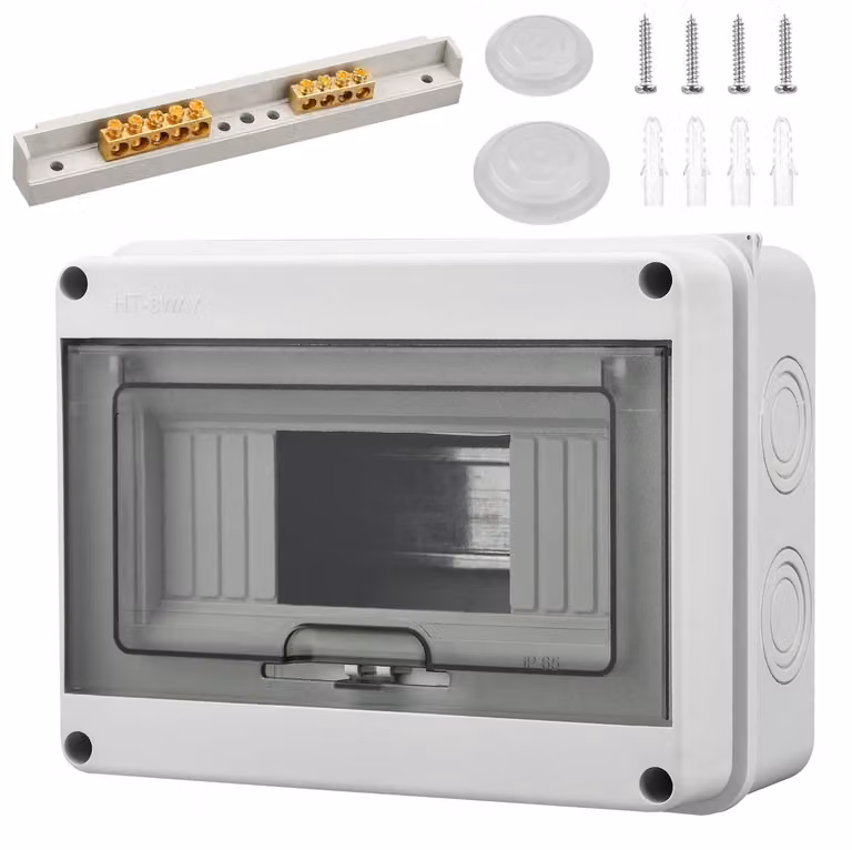 Quadro elettrico a parete, quadro di distribuzione IP65, con 1 fila per 8 moduli
