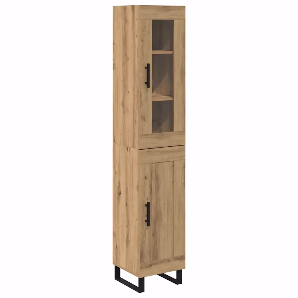 Credenza Buffet Armadio da Cucina e Sala da Pranzo vidaXL in Legno e Metallo Marrone con Ante a Battente L/P/H: 69,5 x 34 x 180 cm – 2