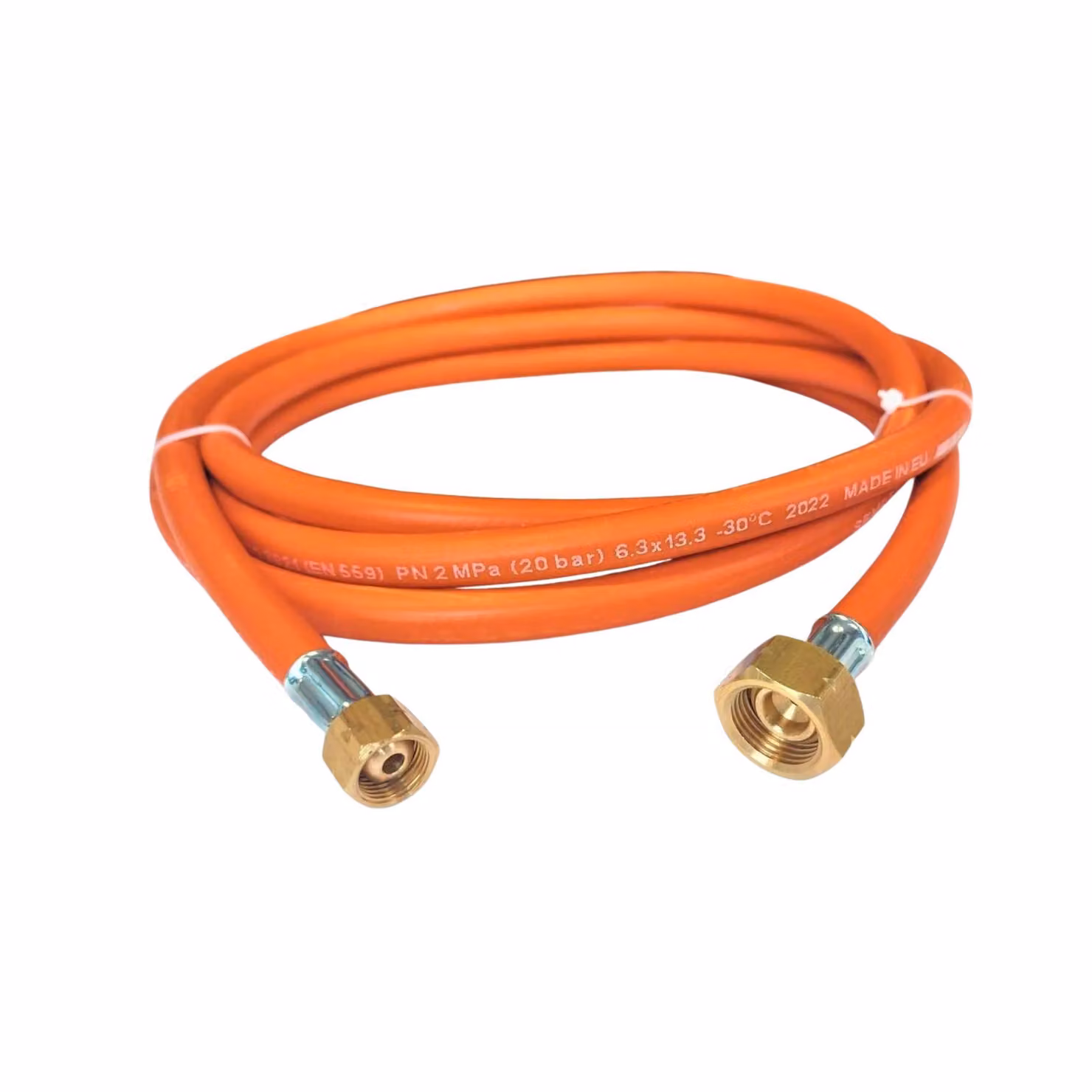 Tubo flessibile per gas propano-butano Zatech 2 m 20 bar Ø6,3 mm Attacco femmina 3/8" - 21,8" pollici LKS con raccordo rapido fino a -30 °C per barbecue a gas da campeggio