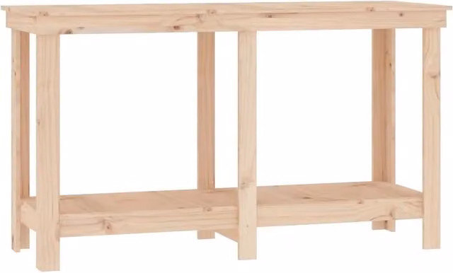Banco da Lavoro CFW8873201 in Legno Massello di Pino Marrone L: 140 cm, P: 50 cm, H: 80 cm – 1