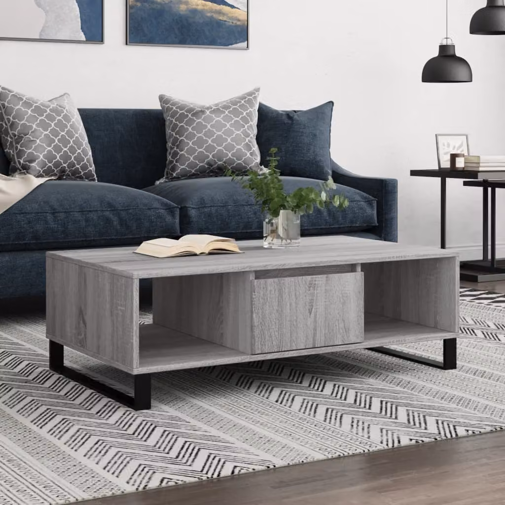 Maison Exclusive - Tavolino grigio Sonoma 104x60x35 cm Materiale ligneo