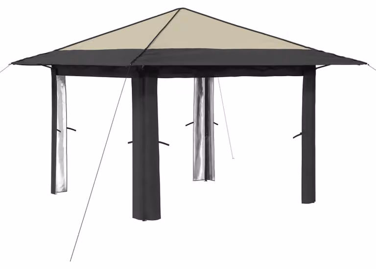 Gazebo senza pareti laterali, dimensioni 3,3 x 3,3 metri, colore crema e antracite