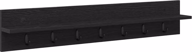 Appendiabiti a muro Rovere Nero 100 x 10,5 x 18 cm