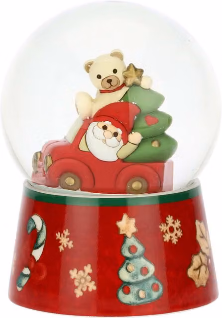 Palla di neve Thun con gnomi Oliver e Teddy in vetro e ceramica multicolore grande