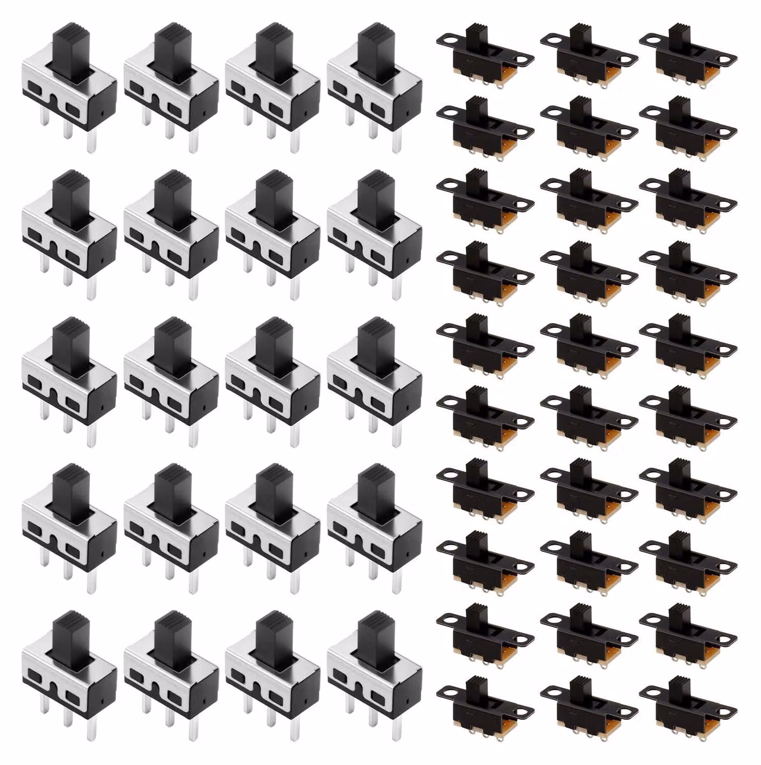 Set di interruttori a levetta miniaturizzati, 50 pezzi, 3 poli, SPDT, 2 posizioni