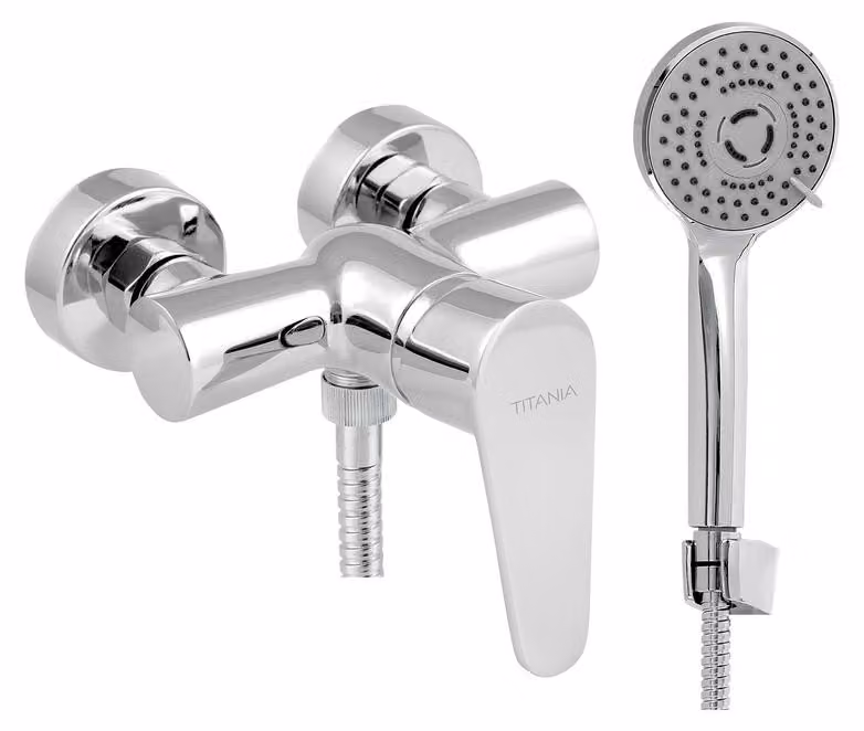 Miscelatore doccia a parete Titania Fresh ECO, 100 mm, cromato