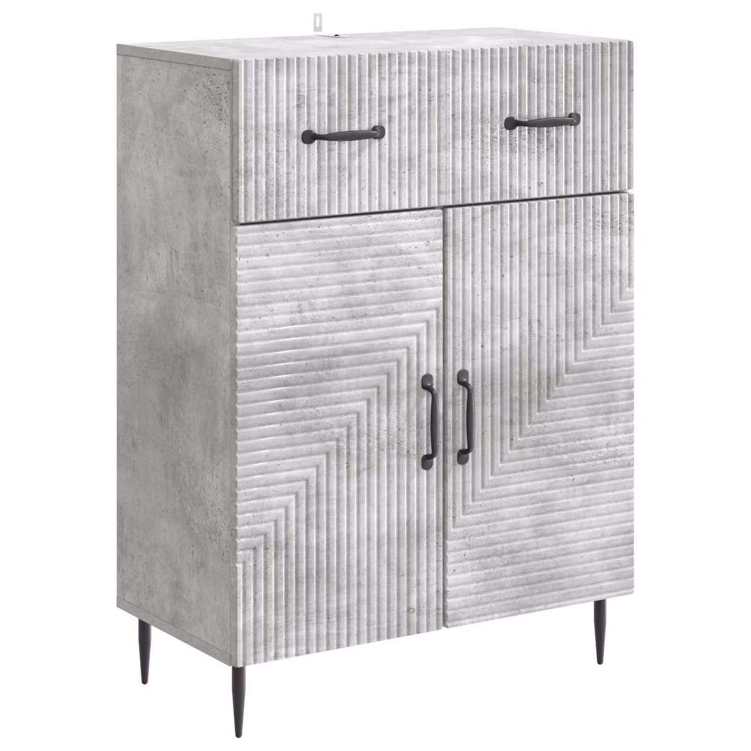 Credenza moderna vidaXL in stile geometrico grigio opaco L: 66 cm, P: 34,5 cm, H: 89,5 cm