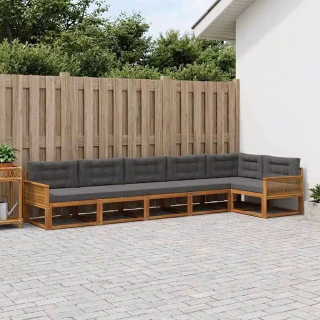 Set di divani da esterno 6 pz Naturale e Antracite 3382610