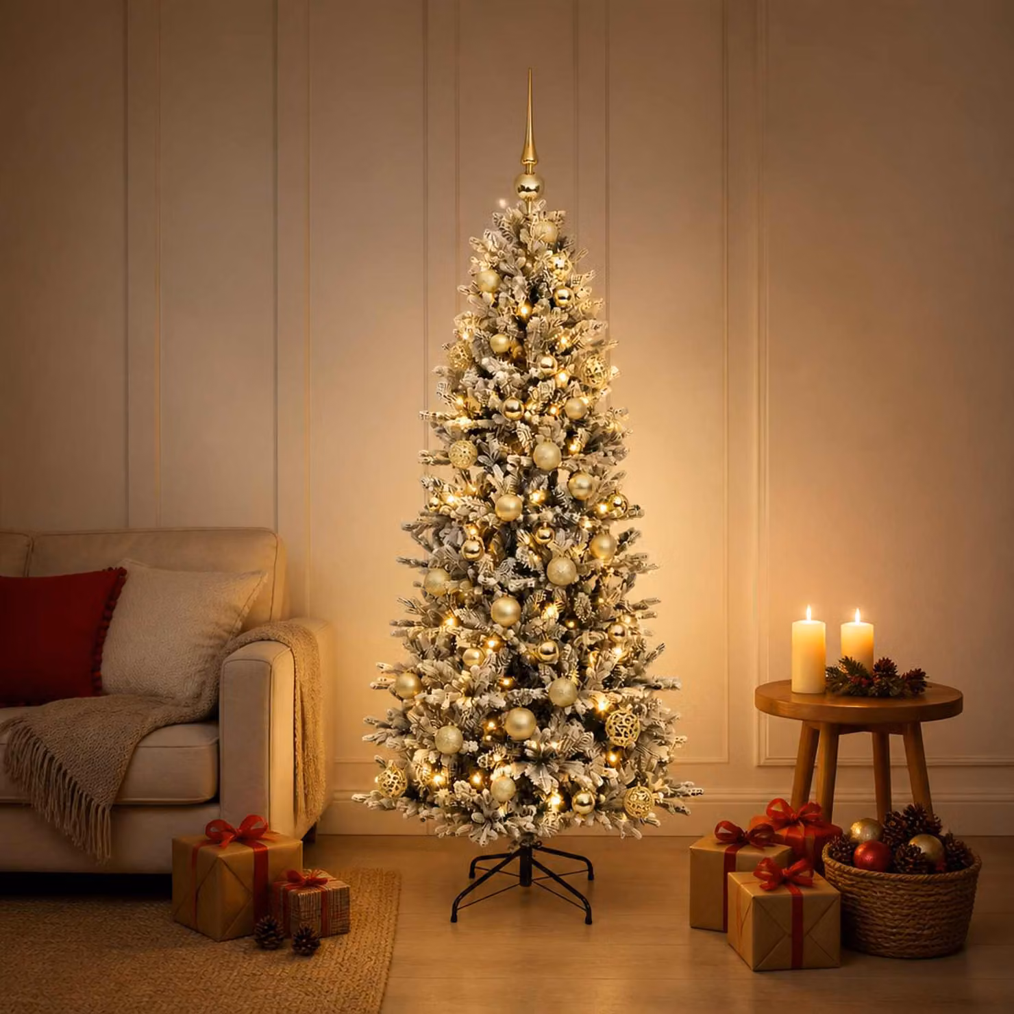 vidaXL Albero di Natale artificiale con palline 120 cm 150 LED