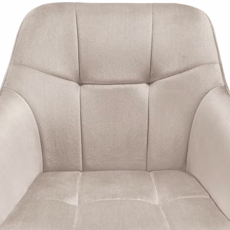 Sedia Marilyn TecTake in velluto trapuntato beige e oro per soggiorno e sala da pranzo