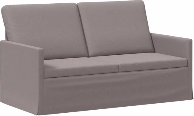 Divano a 2 posti moderno vidaXL in tessuto beige e grigio con struttura in metallo L/P/H: 150 x 81 x 82 cm