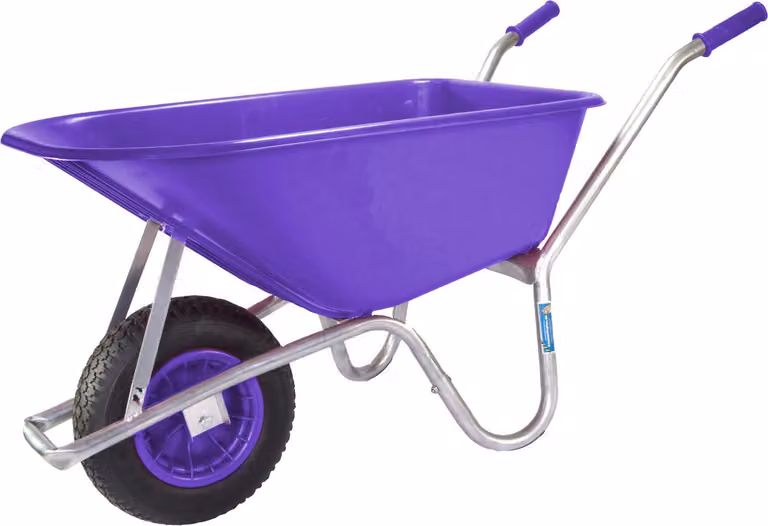 Carriola 100 L 250 kg Carriola da giardino Carriola a spinta Vasca resistente agli urti Telaio rinforzato Barra di protezione