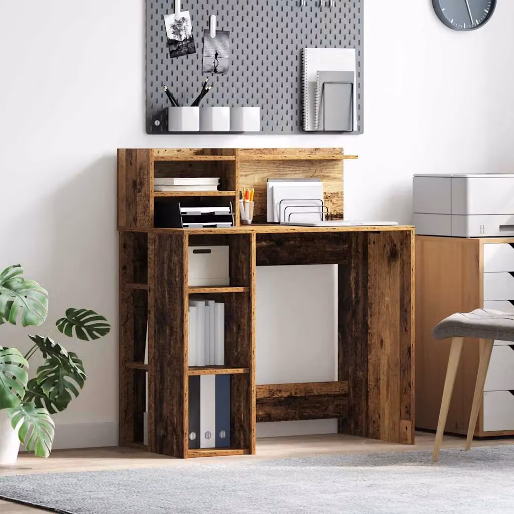 Scrivania moderna vidaXL in legno ingegnerizzato marrone L/P/H: 90 x 48 x 101,5 cm