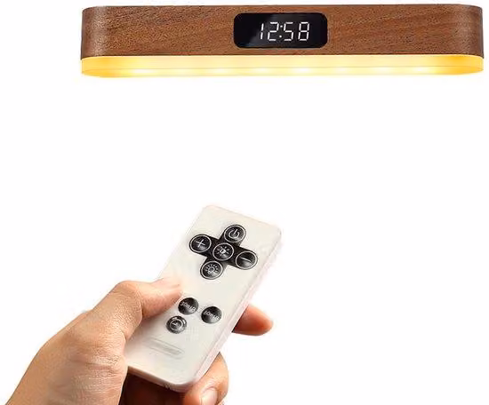 Lampada da comodino schermata con telecomando, luce notturna magnetica, funzione timer, 3 livelli di luminosità regolabili, luce bianco caldo, lampada da letto, per camera da letto, stile 2
