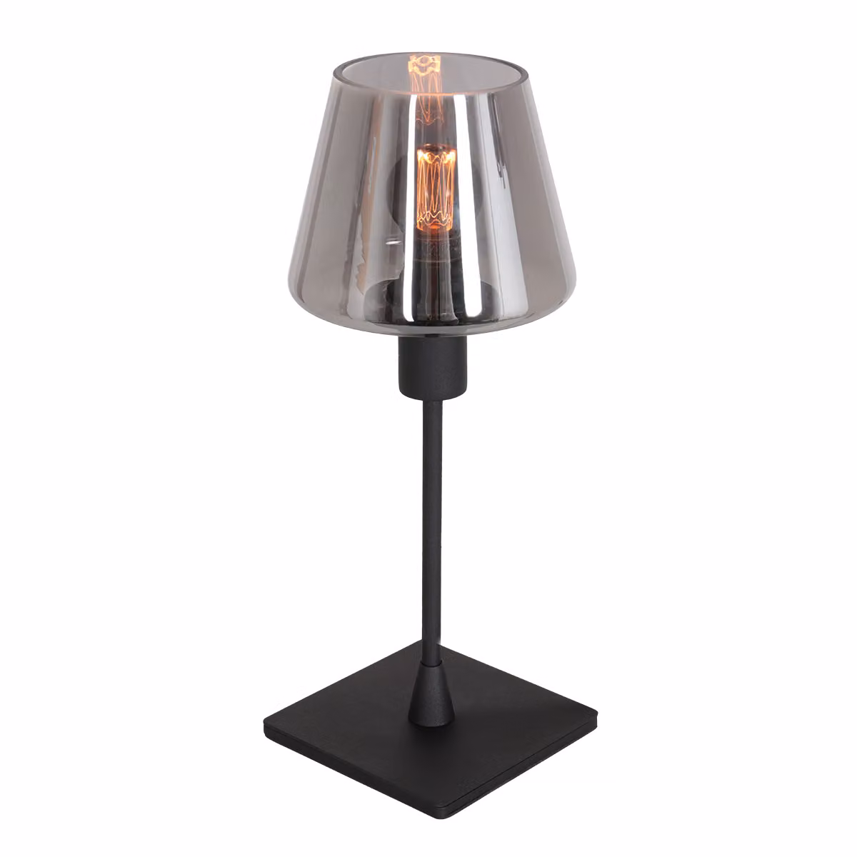 Lampada da tavolo - nero - Ancilla - vetro metallo - Ø 14cm - E14 - 3102ZW - Steinhauer
