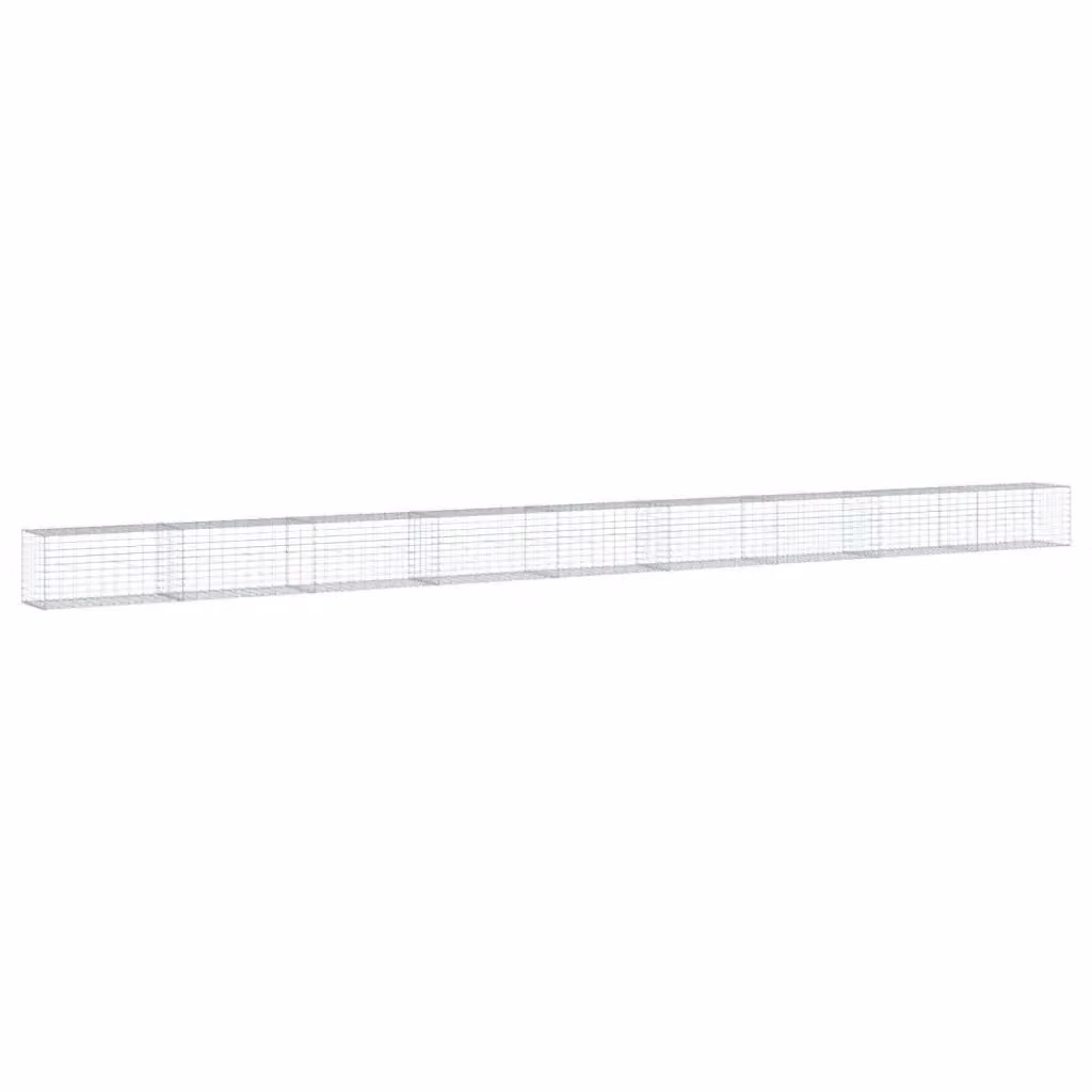 Cesto Gabbione con Copertura vidaXL in Ferro Zincato Grigio L: 900 cm, P: 50 cm, H: 50 cm – 2