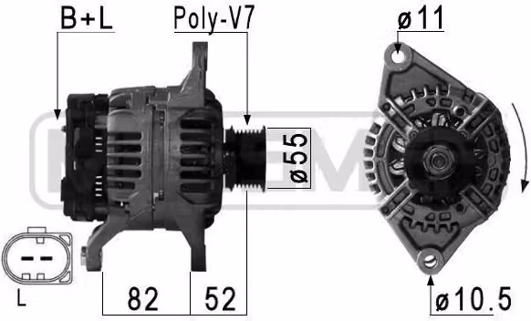 ERA 210886A Alternatore 110 A 14 V per FIAT Ducato Furgone (250, 290), Ducato Cassone / Telaio (250, 290), Ducato Autobus