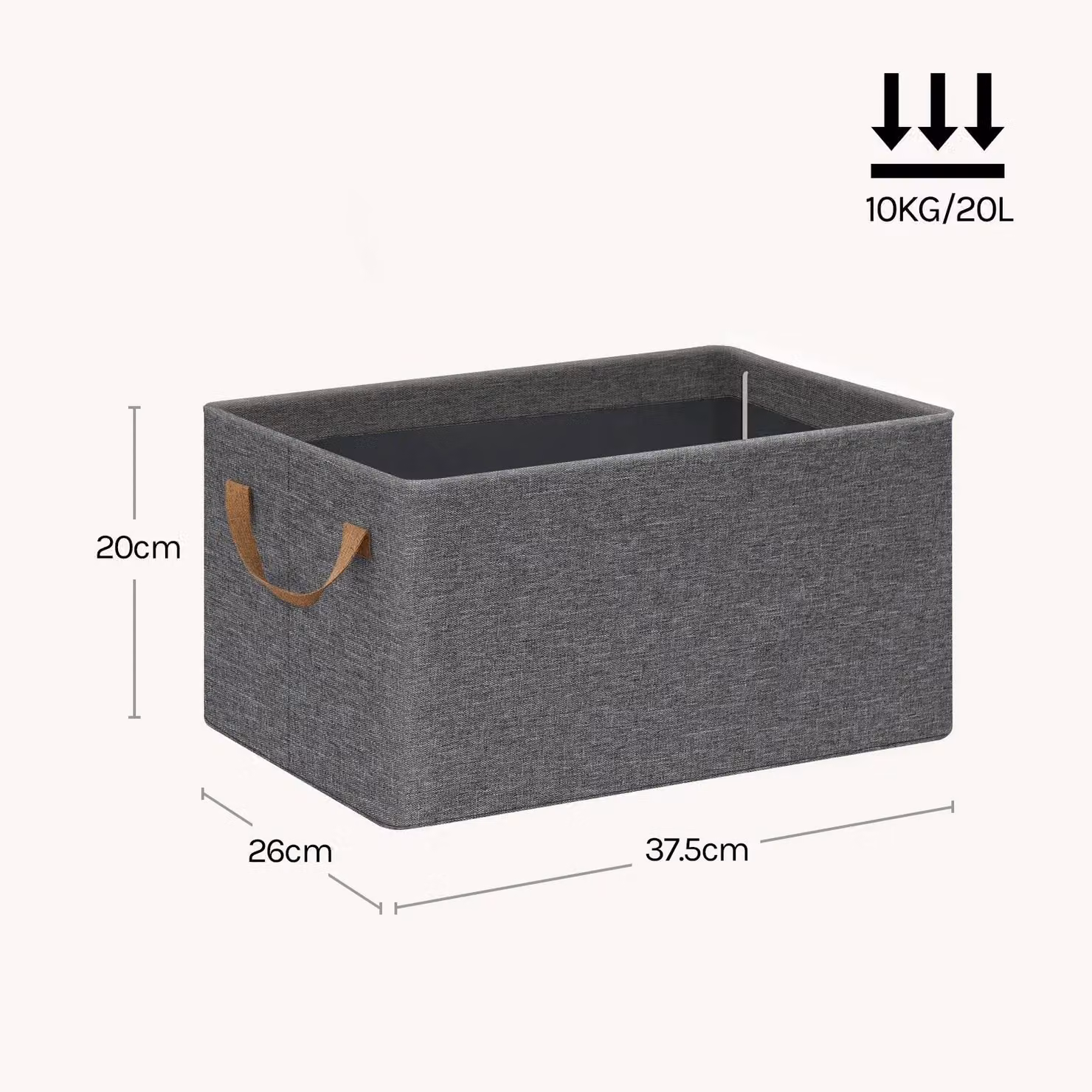 Contenitori portaoggetti - Organizer per abiti - Set da 3 pezzi - Impilabili - Tessuto non tessuto - 20 litri - Capacità di carico: 100 kg - Dimensioni: 37,5 x 20 x 26 cm