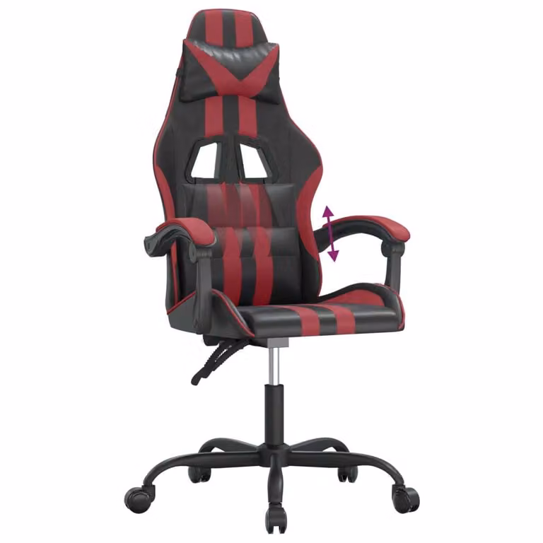 Sedia Gaming Nero e Rosso Vino in Pelle finta