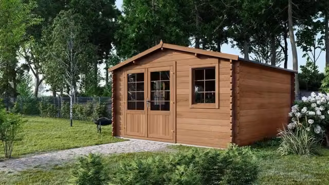 Casetta da giardino in legno ALTANKA modello DOM376 marrone, superficie 20m2, L: 5 m, P: 4 m, spessore pareti 45 mm