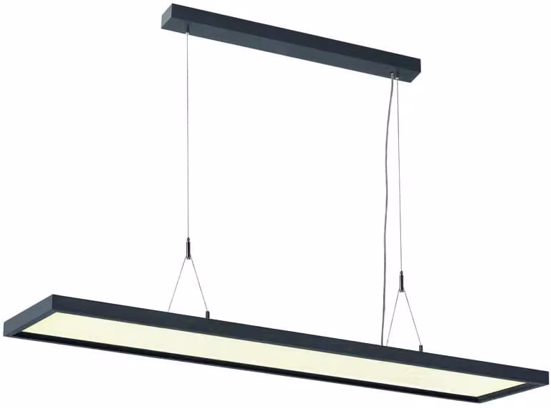 Lampada a sospensione SLV WORKLIGHT / lampada per soggiorno, illuminazione interna, lampada a sospensione per sala da pranzo, LED, plafoniera / 4000K, 57W, 5000lm, nera, dimmerabile