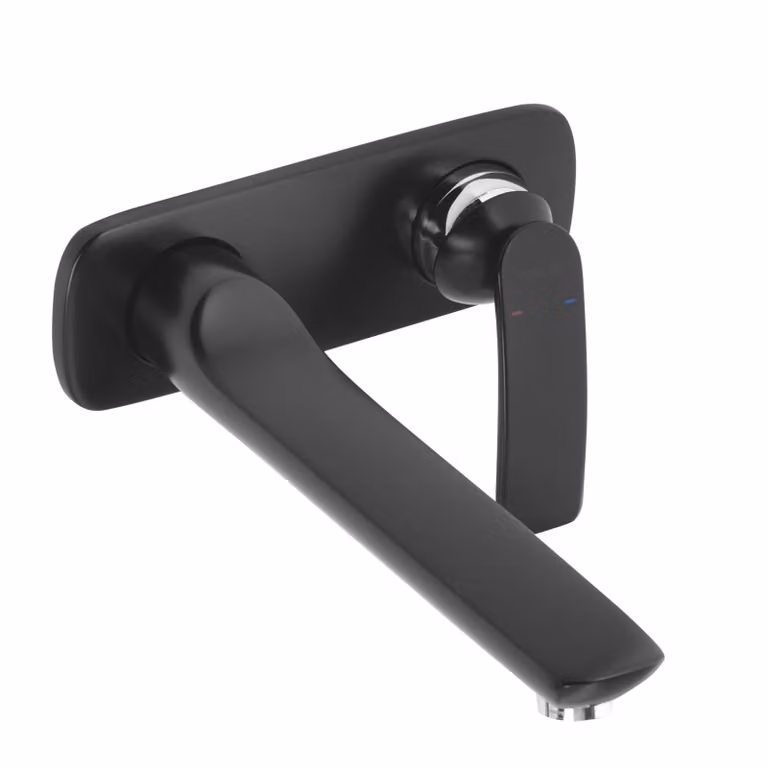 KLUDI BALANCE Mitigeur monocommandé mural encastré pour lavabo à deux trous, saillie bec mural 235mm, 522478775, 522478775