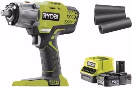 Avvitatore a impatto RYOBI 18V ONE+, 3 modalità, attacco quadrato da 1/2", batteria da 2 Ah, borsa e adattatore da 1/4", R18IW3-120S