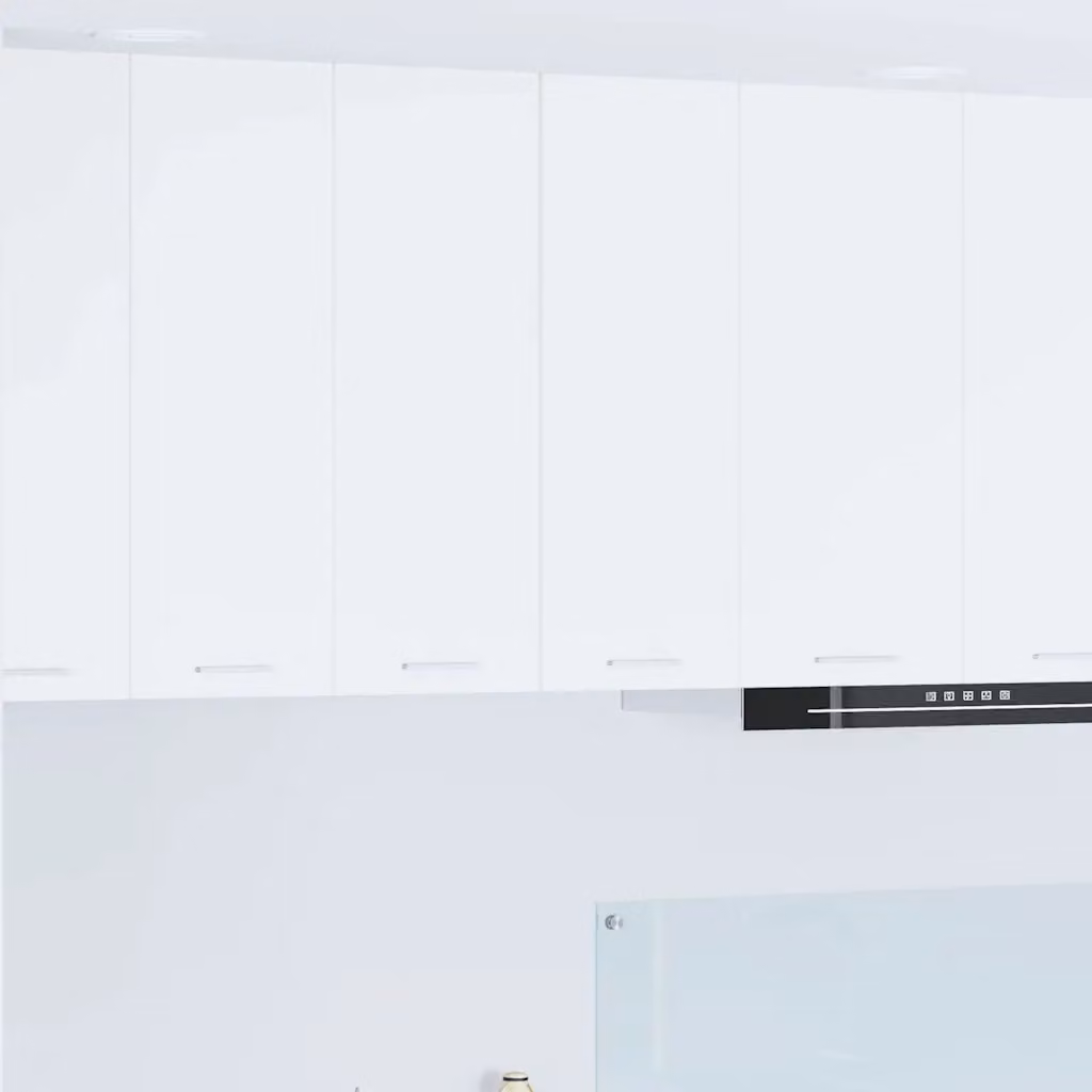 Set di 2 pensili da cucina moderni vidaXL in MDF bianco opaco