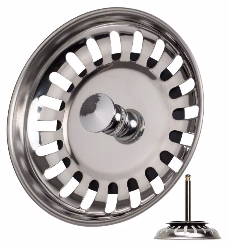 Cestello filtrante per lavello, Ø 82 mm, con perno eccentrico da 73-110 mm, filtro universale per lavello, in acciaio inossidabile, ideale come ricambio per lavelli Blanco