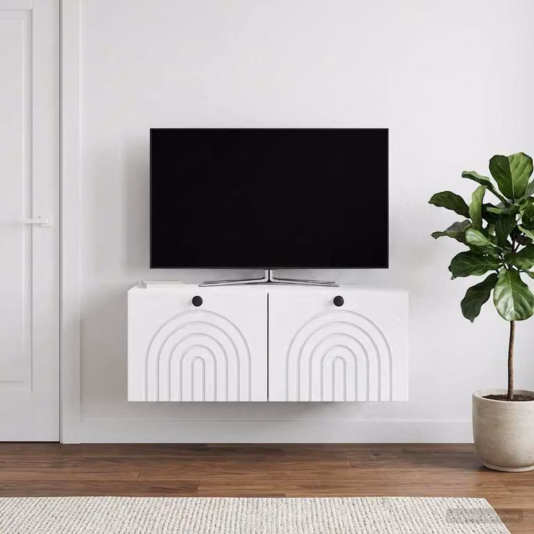 vidaXL Mobile Porta TV da Muro Bianco Moderno L: 78,5 cm, P: 41 cm, H: 30 cm