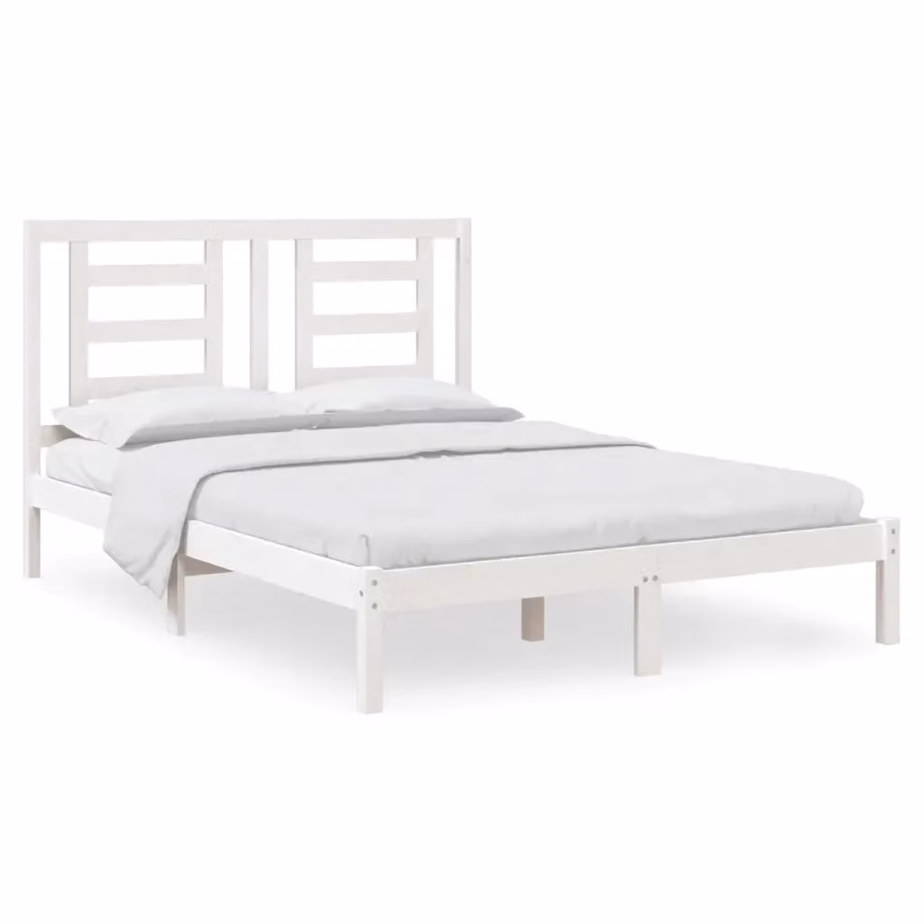 vidaXL Giroletto senza Materasso in Legno Massello di Pino Bianco L/P/H: 200 x 140 x 145,5 cm – 2