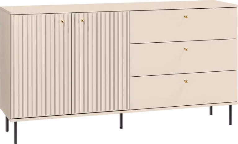 FURNLUX Credenza Sophie Beige 160cm / Colore principale: Beige / Dimensioni: 160 x 85 x 40 cm
