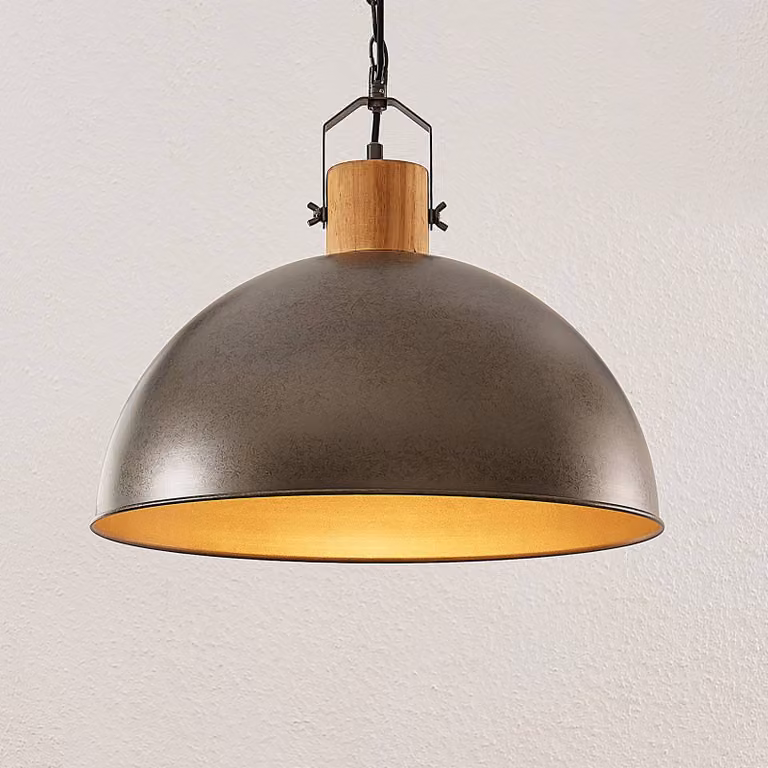 Lampada a sospensione Holgar Lindby, dimmerabile, Verde, Soggiorno / Sala da pranzo, Metallo, Industriale, Lampada a sospensione