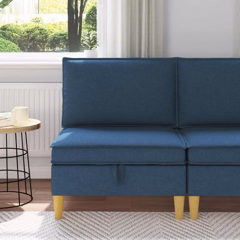 Divano con stoccaggio in tessuto vidaXL per soggiorno in stile minimalista disponibile in marrone o blu