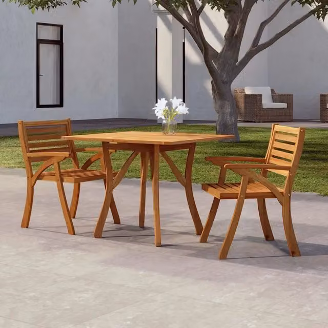 Tavolo da giardino quadrato in legno di acacia oliato marrone vidaXL L/P/H: 85 x 85 x 75 cm