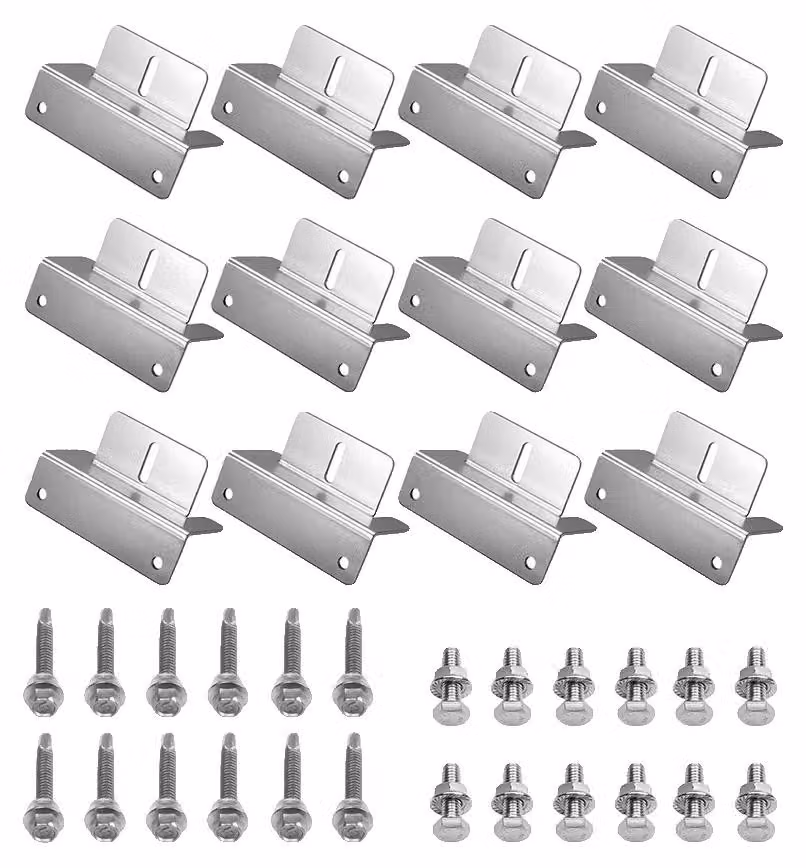 Supporto per il montaggio di pannelli solari, realizzato in alluminio leggero, facile da installare, set da 12 pezzi