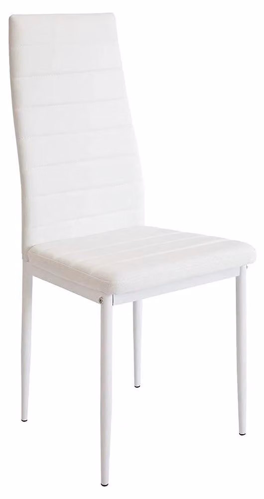 Sedie da pranzo/sedie da cucina - Set da 2 - Ecopelle, struttura in metallo, imbottite, senza braccioli, stile moderno - Bianco