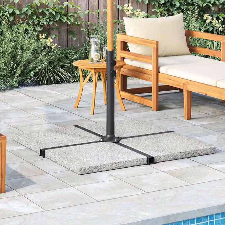 Maison Exclusive - Peso in granito per ombrellone, forma quadrata, grigio, 25 kg