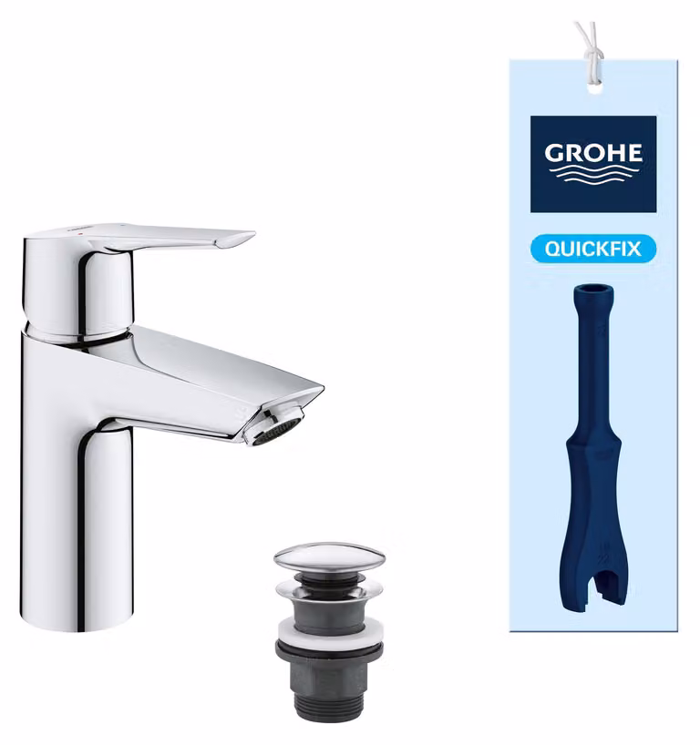 Miscelatore monocomando per lavabo, cromato, a risparmio idrico, 5,1 litri/minuto