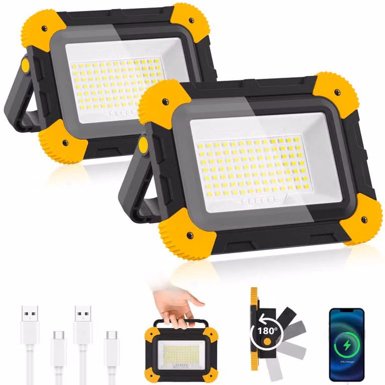Lampada da lavoro portatile a LED, 2 pezzi, con 5 modalità di illuminazione